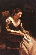  Jean Baptiste Camille  Corot The Letter_3 France oil painting reproduction